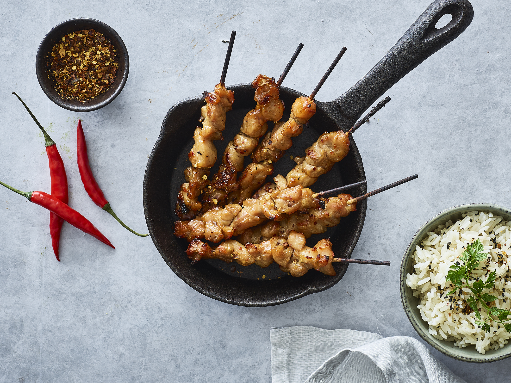 Kyllinge Spyd Chili Yakitori. 1.5 kg. Kitchen Joy