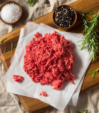 Hakket oksekød af kødkvæg 15-20%. Sashi Choko. Ca. 750 gram